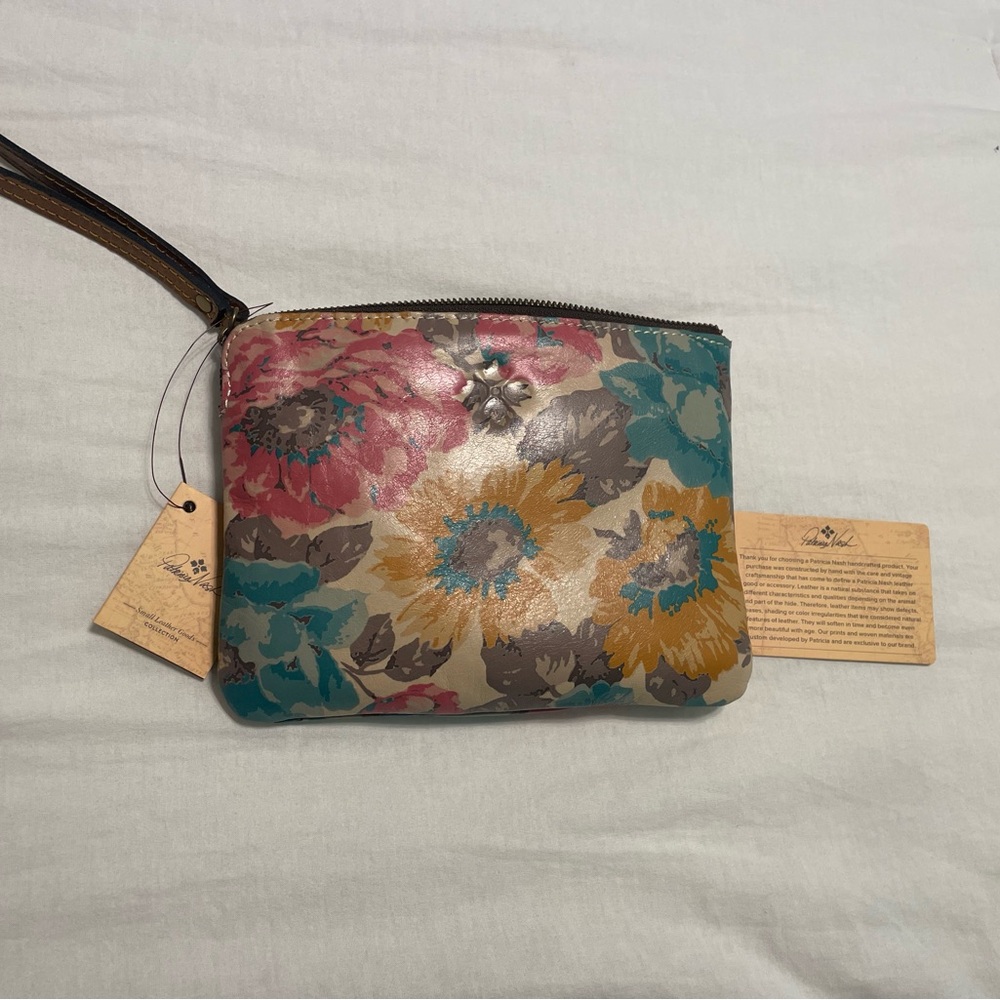 Patricia Nash Pink and Blue Floral Clutch